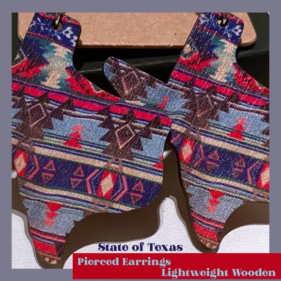 MOUNTAIN VISTA TEXAS WOOD EARRINGS NWT - Picture 5 of 7